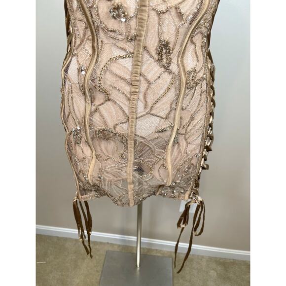 Retrofete Matilda Strapless Lace Sequin Corset Bustier Sheer Mini Dress Sz S - Picture 8 of 12
